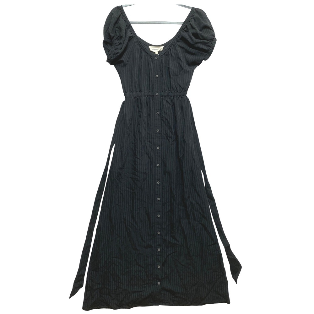 Mara Hoffman Black Maxi Dress with Puff Sleeves